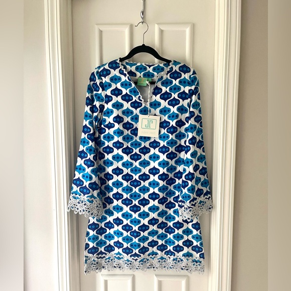 Jules Reid The Beatrice Dress Blue Lantern - Picture 2 of 7